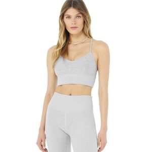 Alo soft leggings and bra set in heather grey